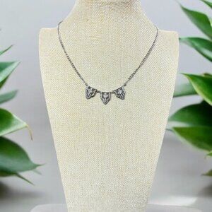 COPY - BaubleBar Statement Art Deco Silver Tone Necklace